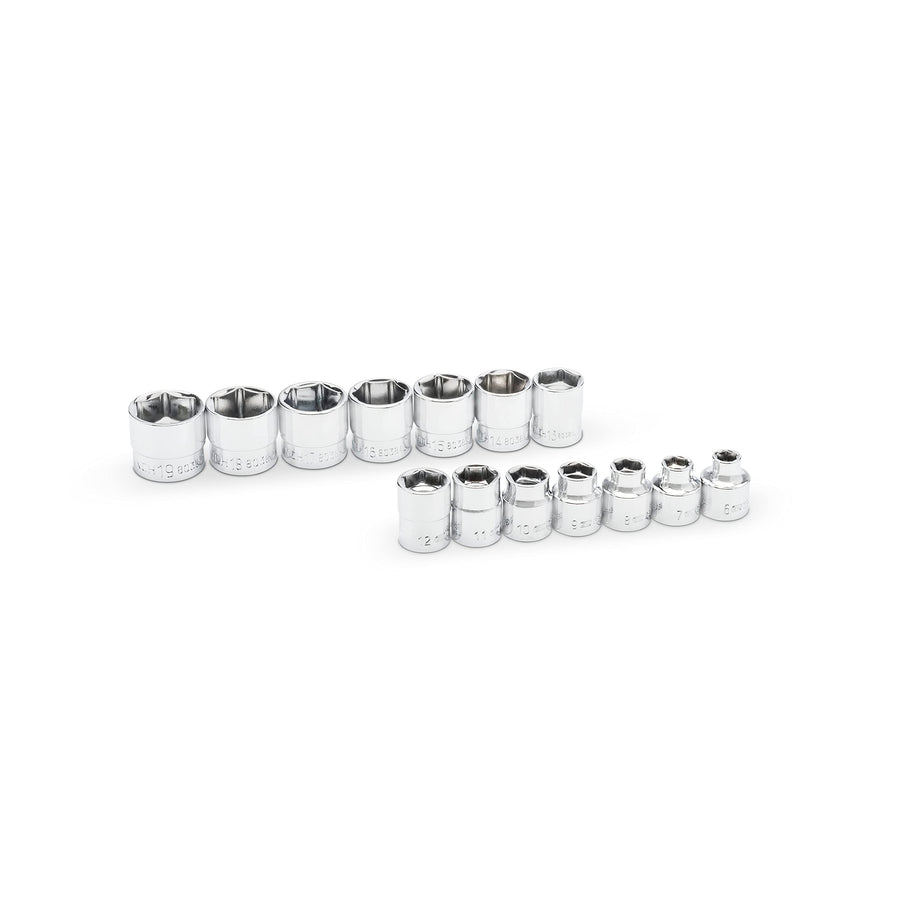 14 Piece GEARWRENCH 3/8" Drive 6 Point MM Stubby Socket Set - 81396