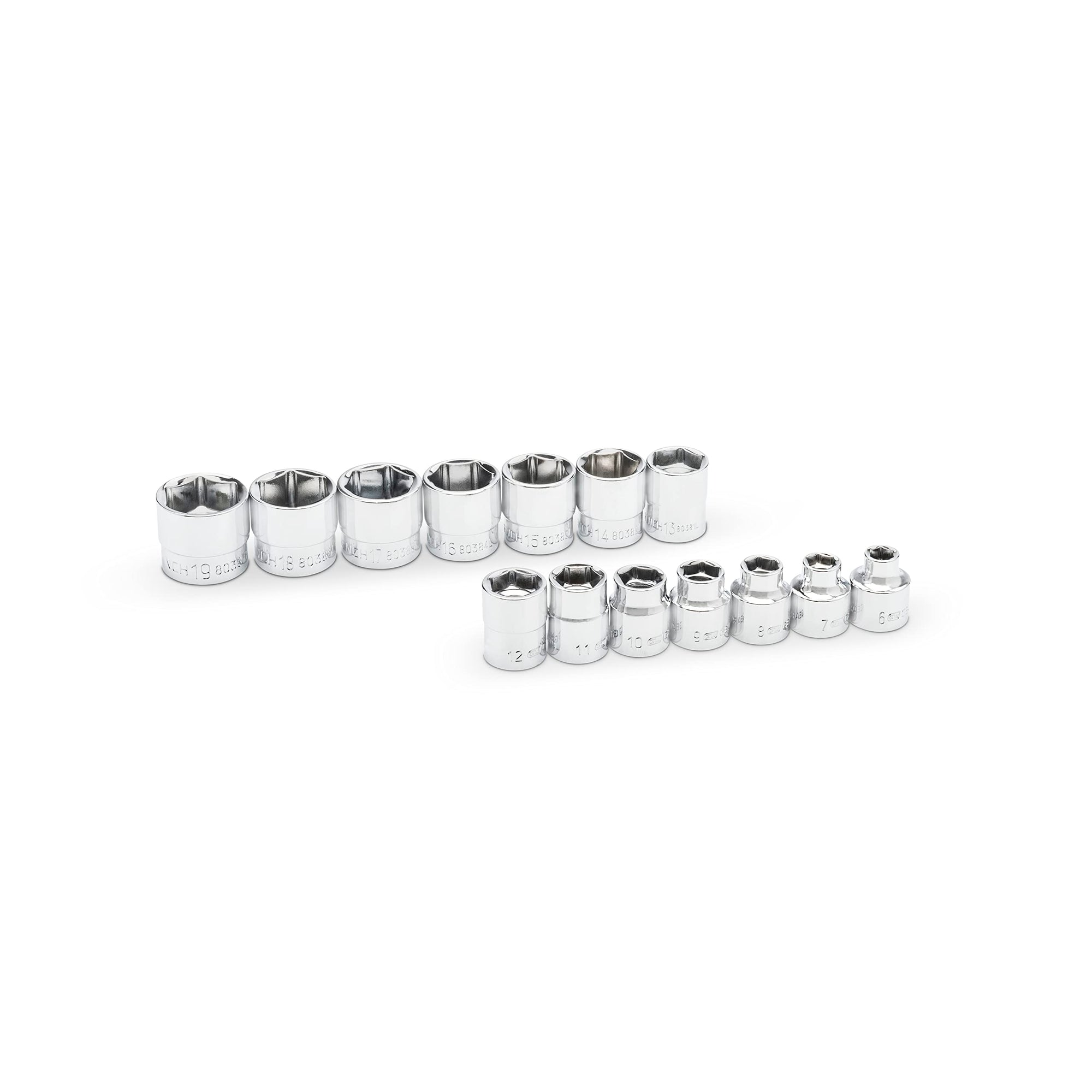 14 Piece GEARWRENCH 3/8" Drive 6 Point MM Stubby Socket Set - 81396