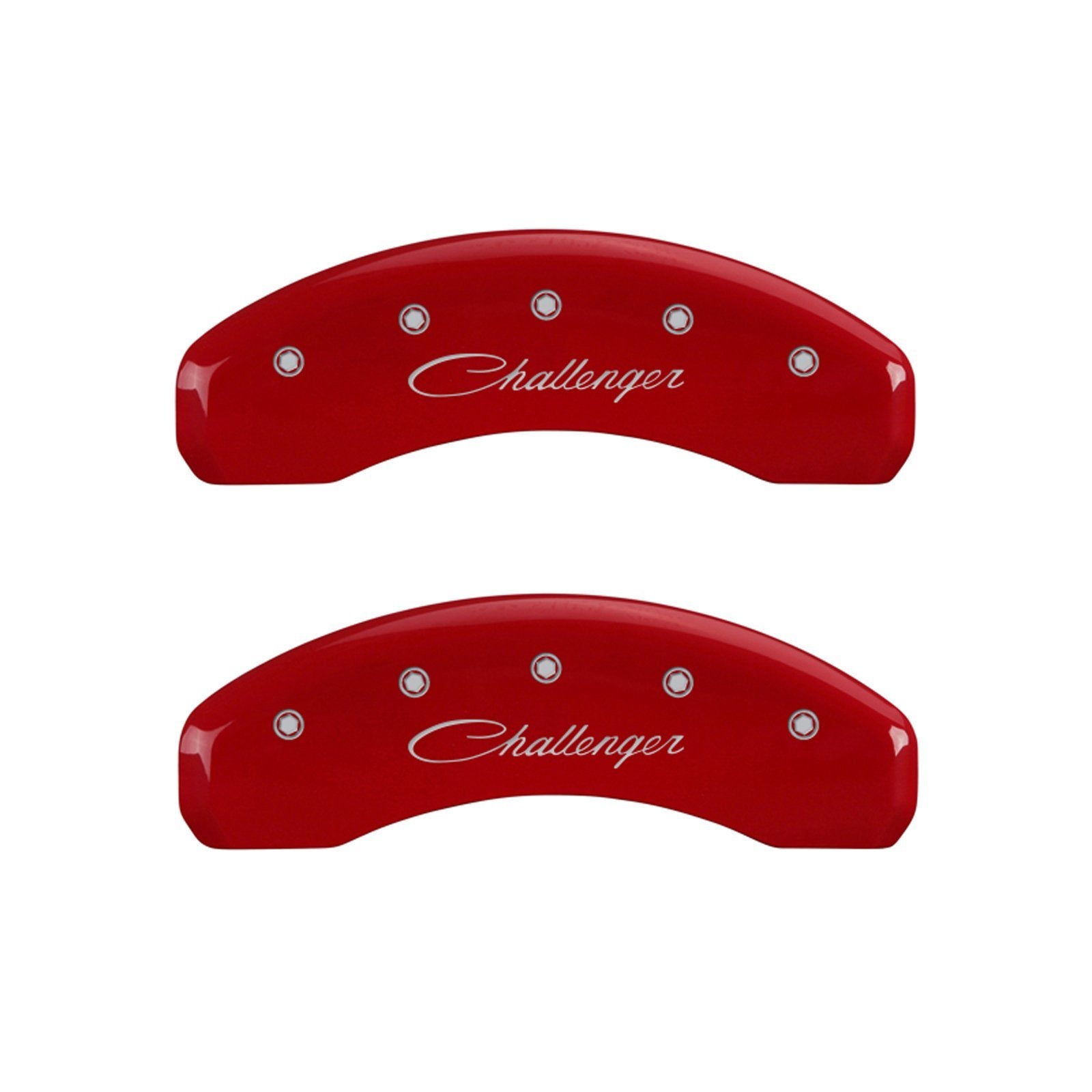 Dodge Caliper Covers MGP Caliper Covers 12088Sclsrd: Red, Challenger (Cursive), 4 Pack