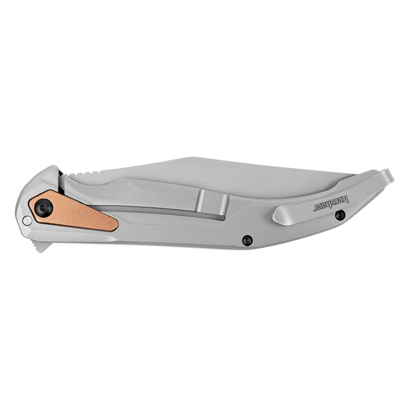 Strata Kershaw Platform Sheepsfoot Pocket Knife, 2.75" Steel Blade with Nail Clipper and File, Slipjoint Manual Folding Knife EDC