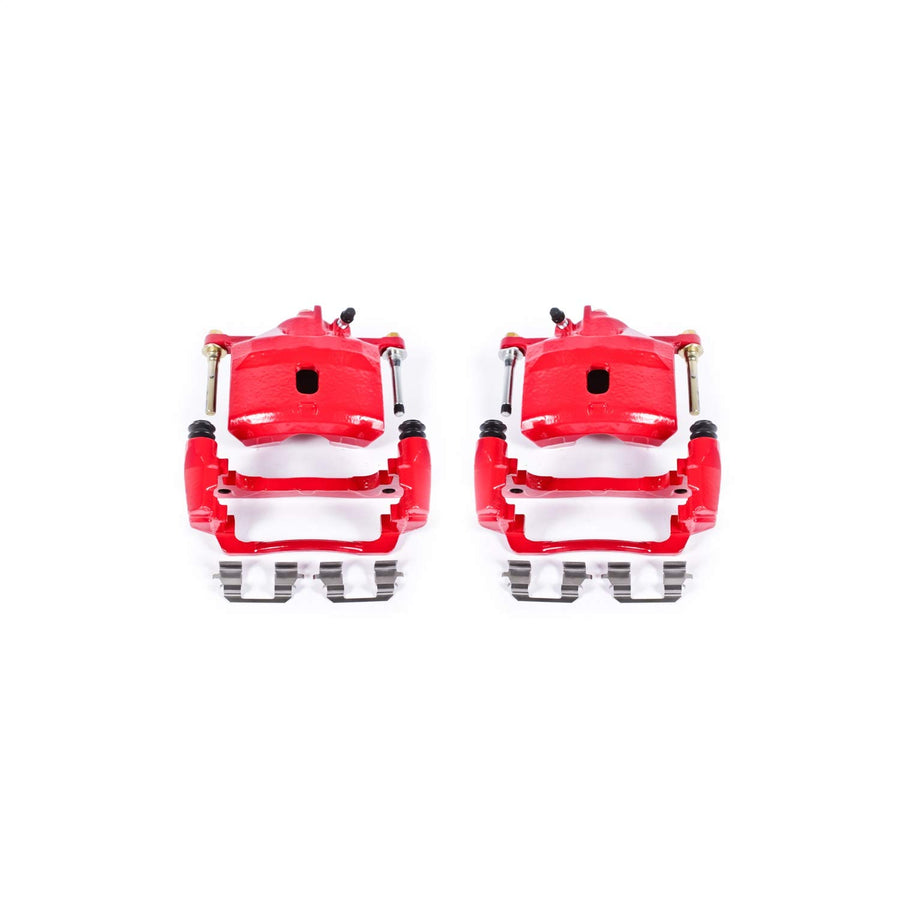 Power Stop Pair of High-Temp Red Powder Coated Front Calipers For Acura EL 1997-2000, Honda Civic 1996-2011, Honda Insight 2010-2014 [Model Specific]