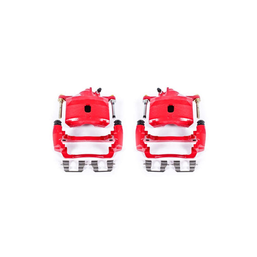 Power Stop Pair of High-Temp Red Powder Coated Front Calipers For Acura EL 1997-2000, Honda Civic 1996-2011, Honda Insight 2010-2014 [Model Specific]