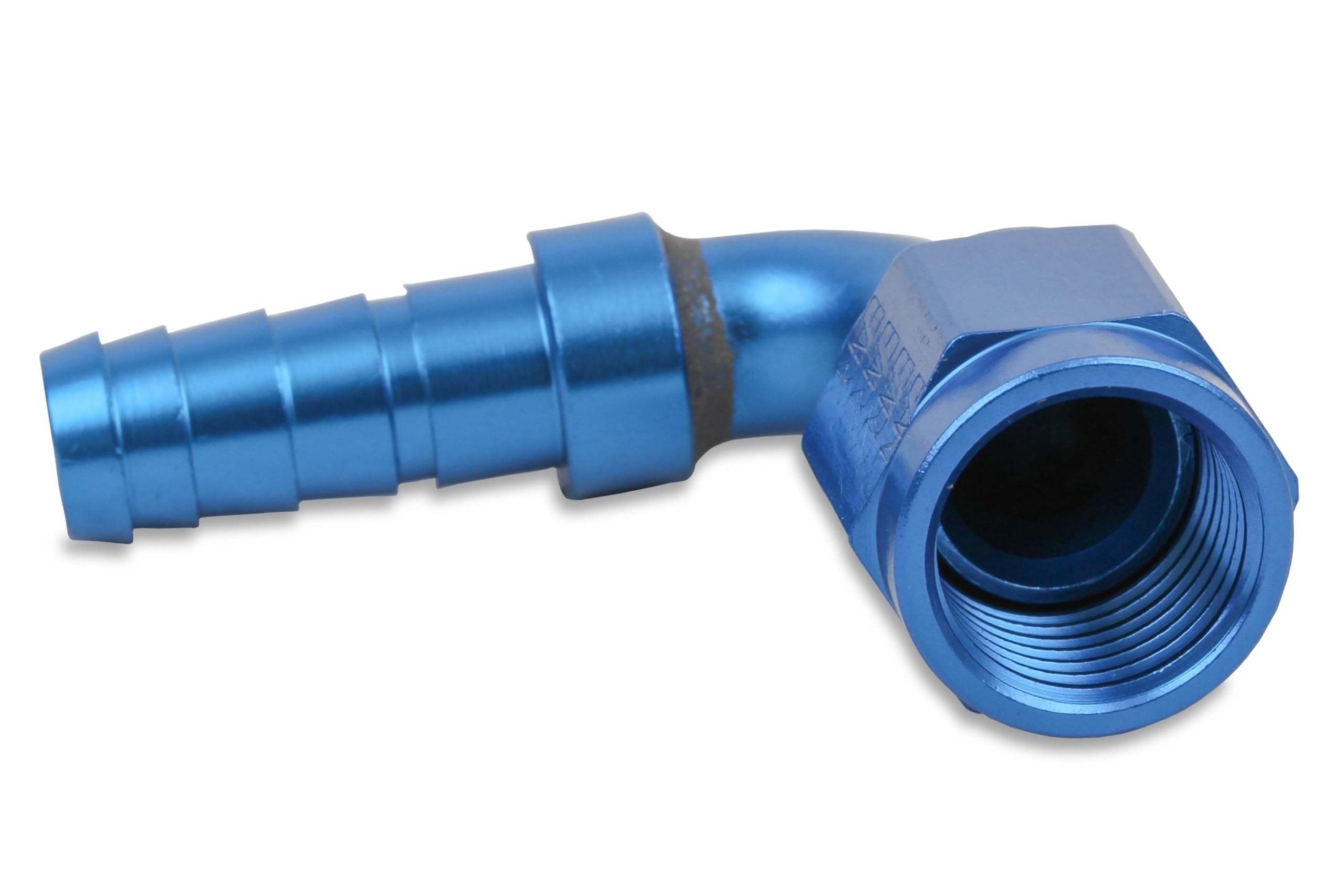 709106ERL Earl's Auto-Crimp Hose End - 90 Degree - Size -6 - Blue