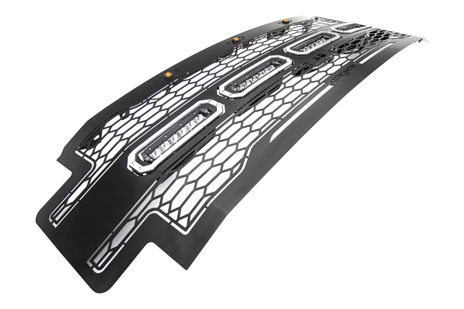 2017-2019 T-Rex Grilles Super Duty Revolver Grille, Black, 1 Pc, Replacement with (4) 6" LEDs, Fits Vehicles with Camera - PN #6515631