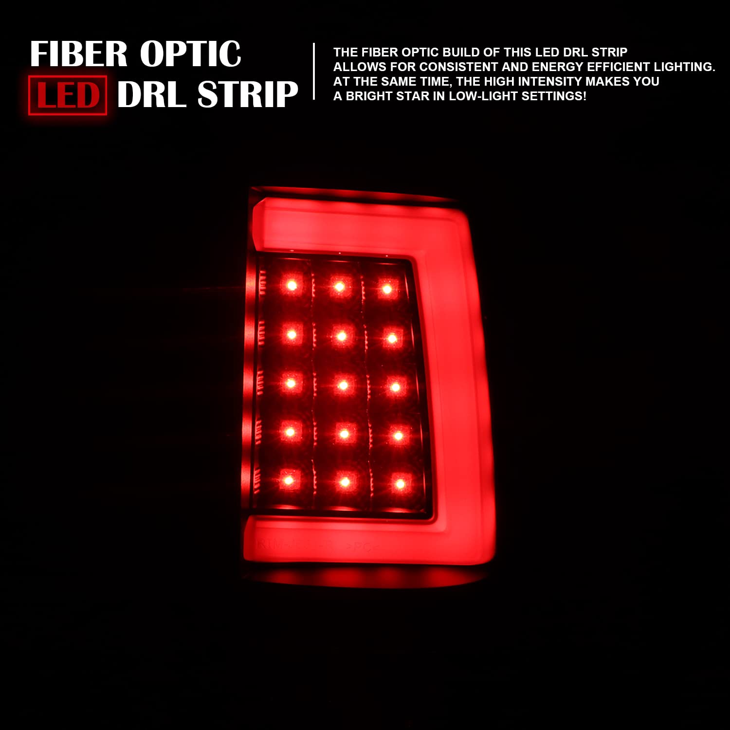 Black LED Tail Lights SPEC-D TUNING w/Red LED Light Bar Compatible with 1999-2002 Chevy Silverado GMC Sierra 1500/2500/3500 Models, Left + Right Pair Assembly