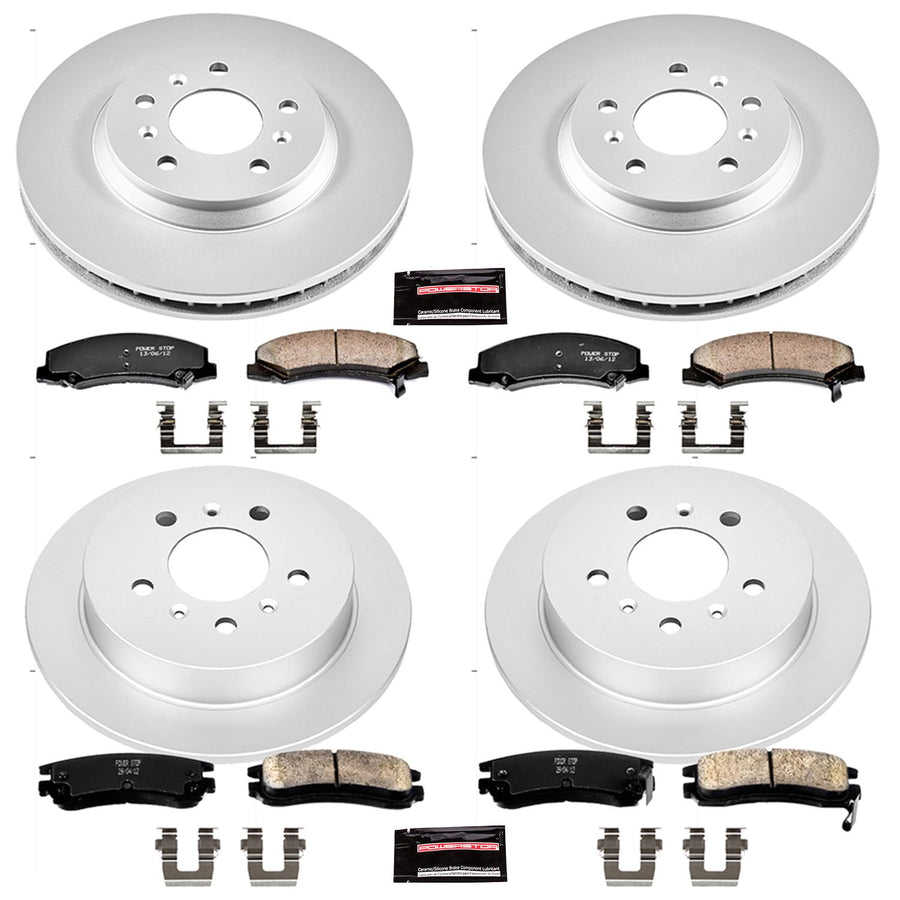 Power Stop CRK1438 Brake Rotor & Coated Ceramic Brake Pads- front & rear For Chevrolet Impala 2006-2010, Chevrolet Monte Carlo 2006-2007 [Model Specific]