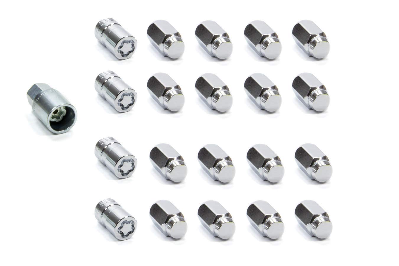McGard Premium Wheel Installation Kit, 14 mm x 1.50 Right Hand Thread, 22 mm Hex Head, 5 Lug, Key/Lug Nuts/Locks, Steel, Chrome, Kit