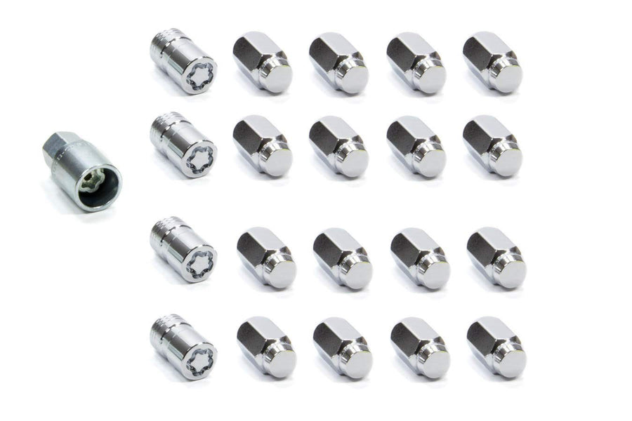 McGard Premium Wheel Installation Kit, 14 mm x 1.50 Right Hand Thread, 22 mm Hex Head, 5 Lug, Key/Lug Nuts/Locks, Steel, Chrome, Kit