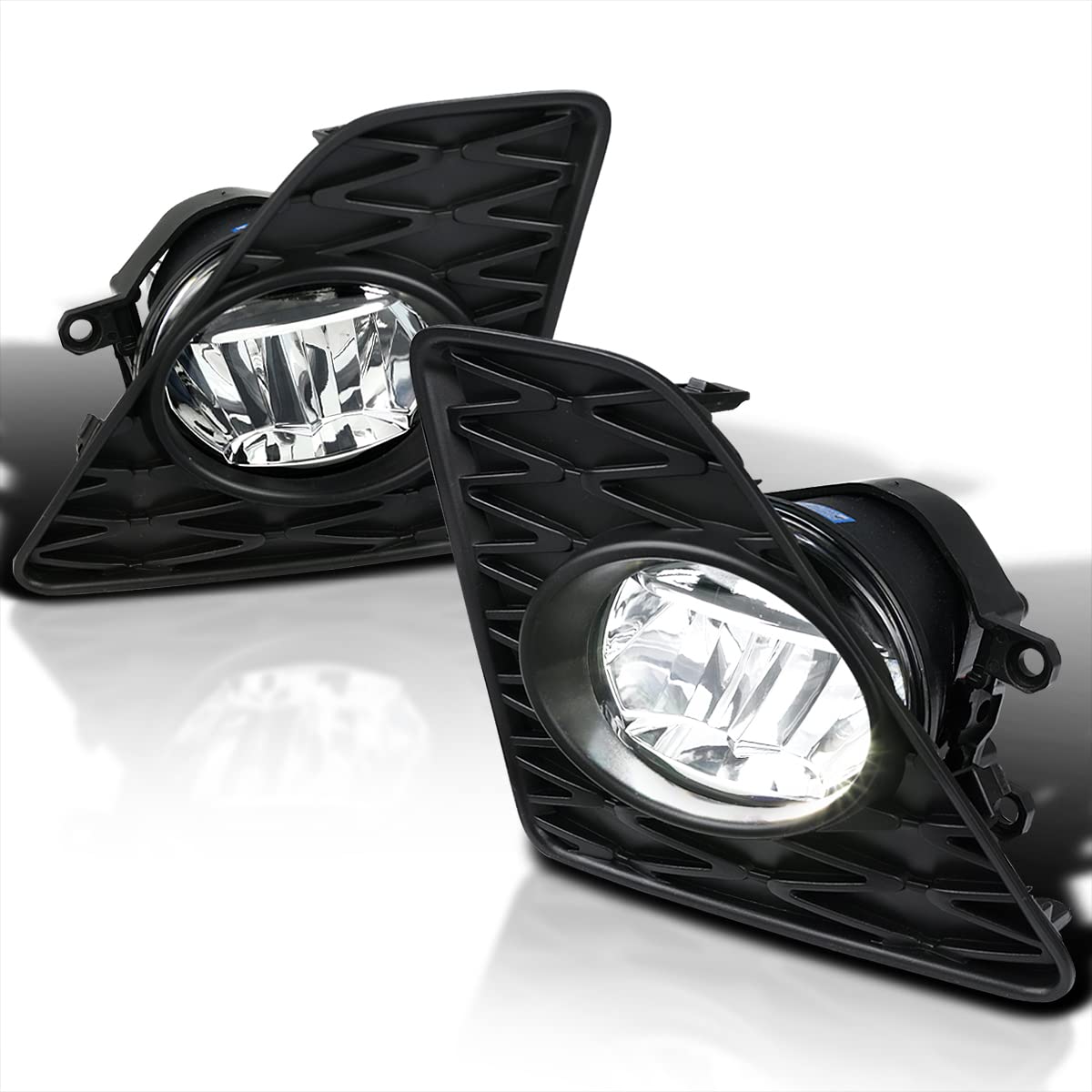 Clear Lens Spec-D Tuning Black Housing LED Fog Lights + Built-In LED Bulbs Compatible with Lexus Gs350 F-Sport 2013-2015 L+R Pair Assembly