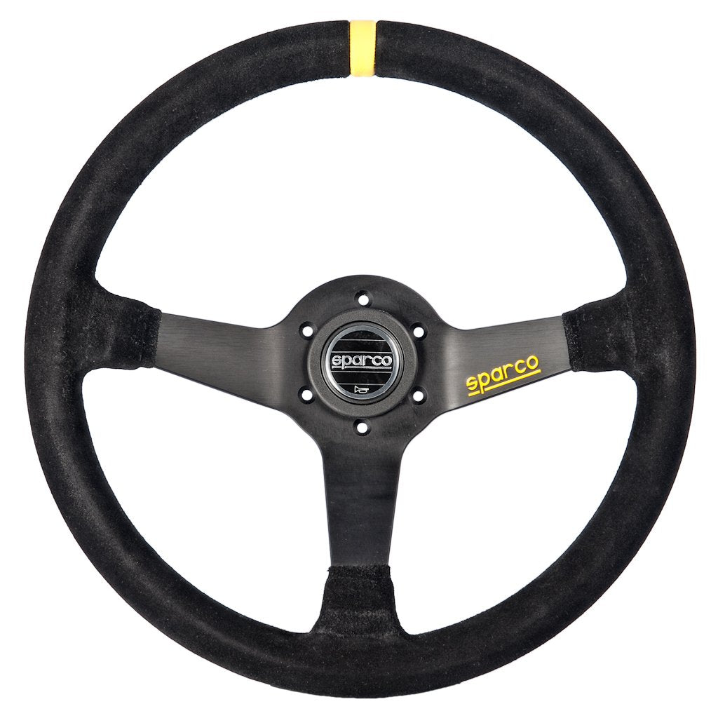 Black Sparco 015R345MSN Suede Steering Wheel