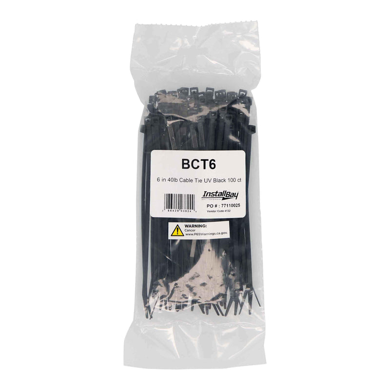 BCT6 Install Bay 6-Inch 30-Pound Cable Tie, Black (100-Pack)