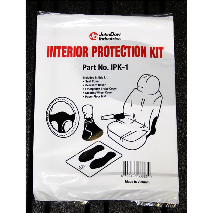 Interior Protection Kit JohnDow Industries, IPK-1, Box of 100 Kits Includes a Seat Cover, Floor Mat, Steering Wheel Cover, Gear Shift Cover, and Emergency Brake Cover