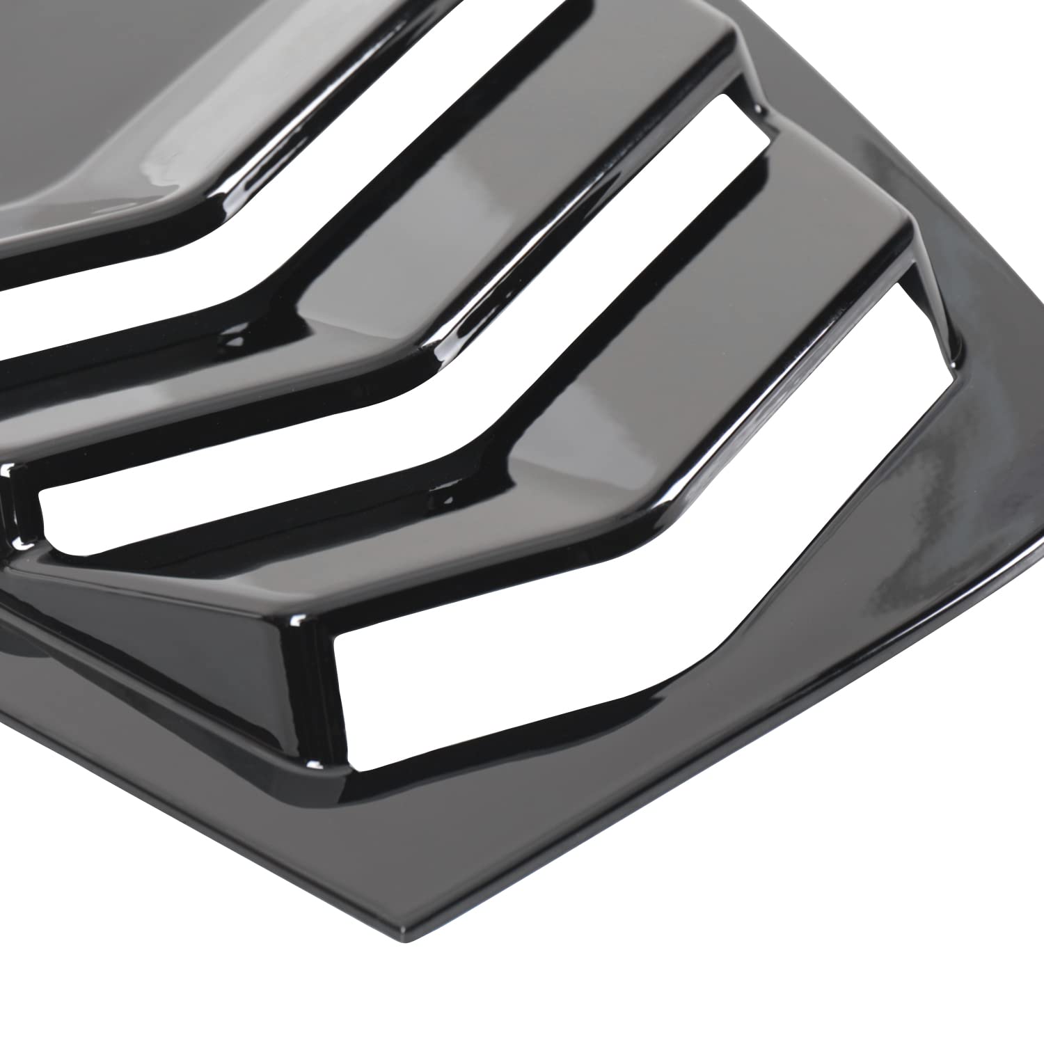 Quarter 3-Vent Style Glossy Black Side Window Louvers Cover Compatible with Dodge Charger Spec-D Tuning 2011-2021
