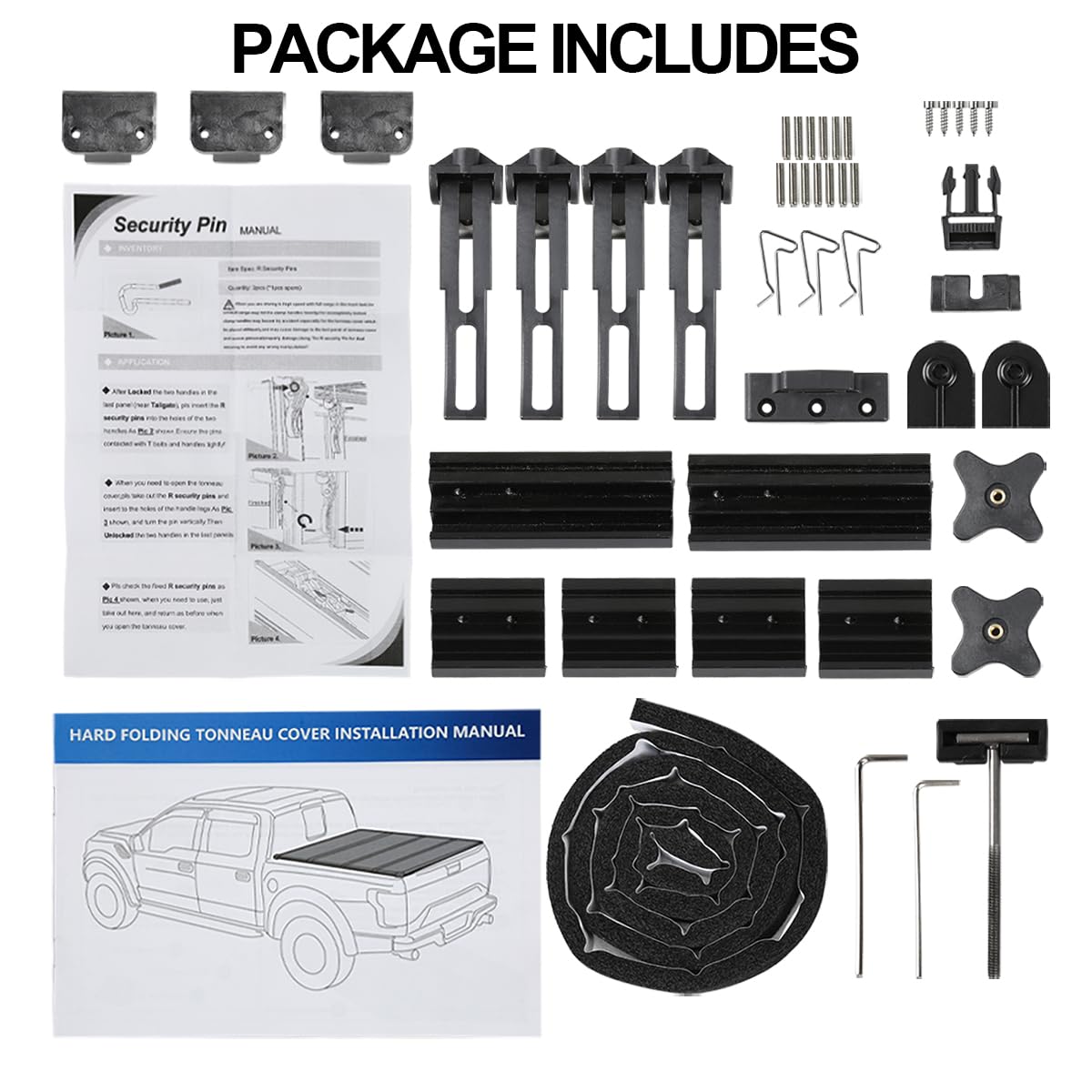 Hard Quad Fold Tonneau Cover Spec-D Tuning Compatible with 2016-2021 Nissan Titan 5'6" Bed w/o Track System, Titan XD