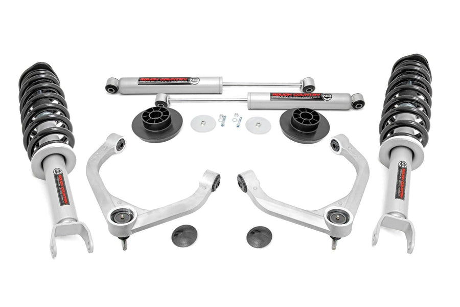 3" Rough Country Suspension Lift Kit with N3 Struts & N3 Rear Shocks for Ram 1500 4WD (2012-2018) - Silver Upper Control Arms