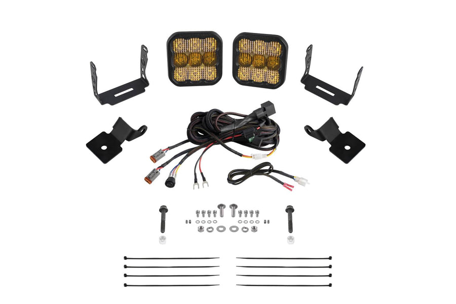 Stage Series Diode Dynamics A-Pillar Pod Kit compatible with Polaris RZR Pro 2020-2023, SS5 Sport Yellow Combo