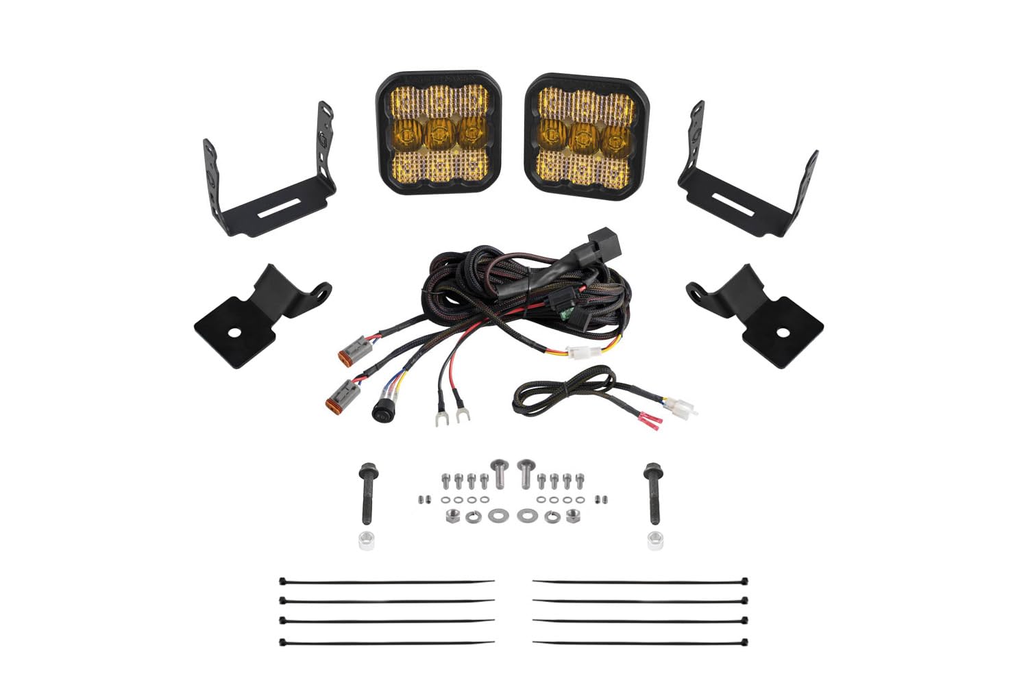 Stage Series Diode Dynamics A-Pillar Pod Kit compatible with Polaris RZR Pro 2020-2023, SS5 Sport Yellow Combo