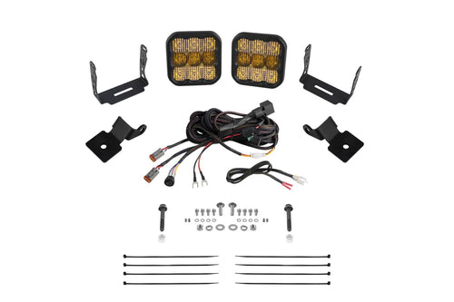 Stage Series Diode Dynamics A-Pillar Pod Kit compatible with Polaris RZR Pro 2020-2023, SS5 Sport Yellow Combo