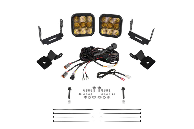 Stage Series Diode Dynamics A-Pillar Pod Kit compatible with Polaris RZR Pro 2020-2023, SS5 Sport Yellow Combo