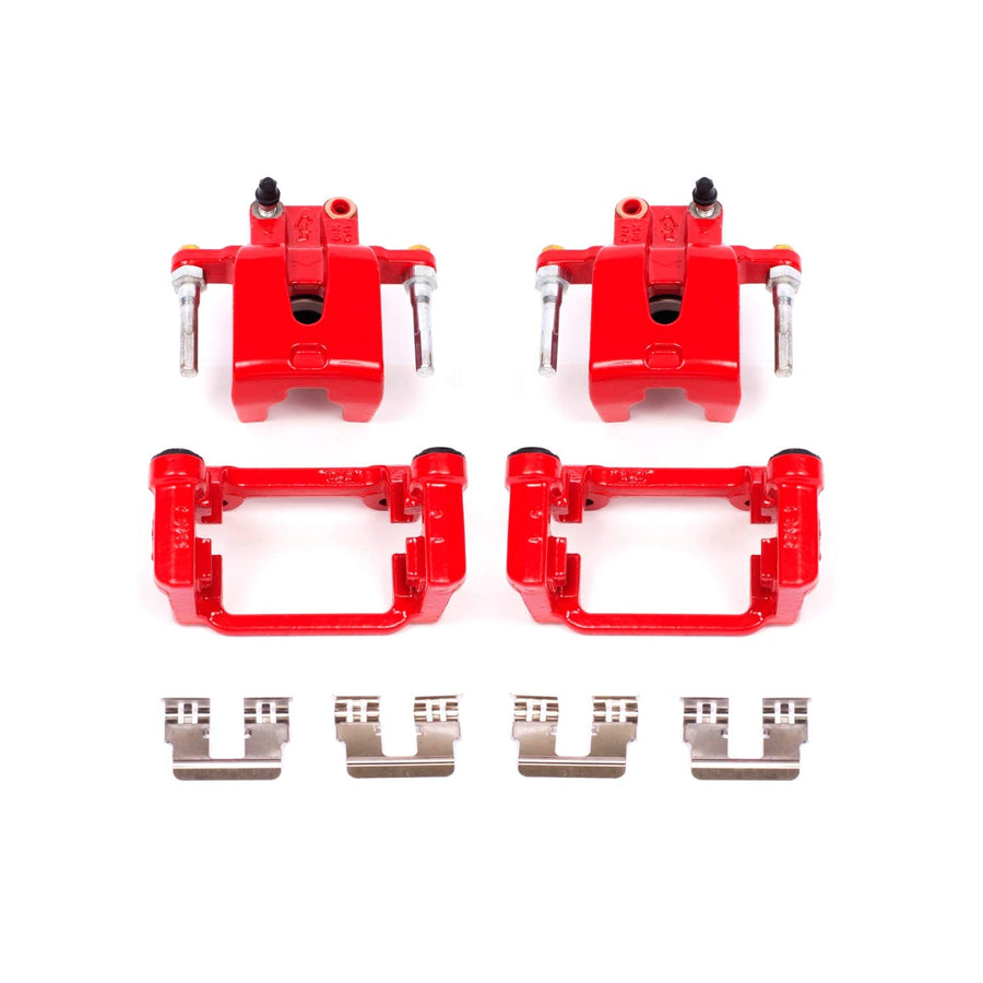Power Stop S4970 Rear Pair of High-Temp Red Powder Coated Calipers