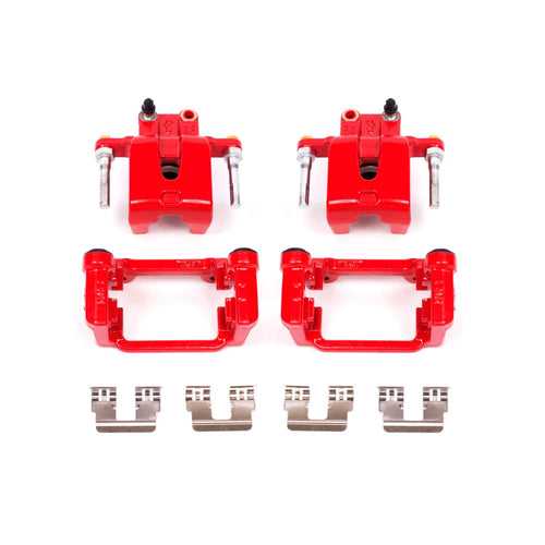 Power Stop S4970 Rear Pair of High-Temp Red Powder Coated Calipers