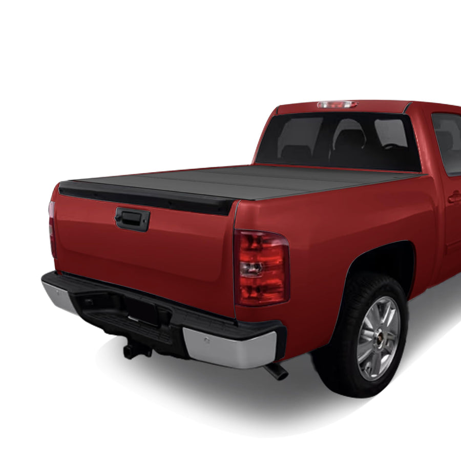 Low Profile Armordillo Hard Tri-Fold Truck Bed Tonneau Covers for Chevy Silverado fits 2007-2013 Chevy Silverado/GMC Sierra 1500/2007-2014 2500 3500 6.5ft (78") Bed | CoveRex TFX | 8705292