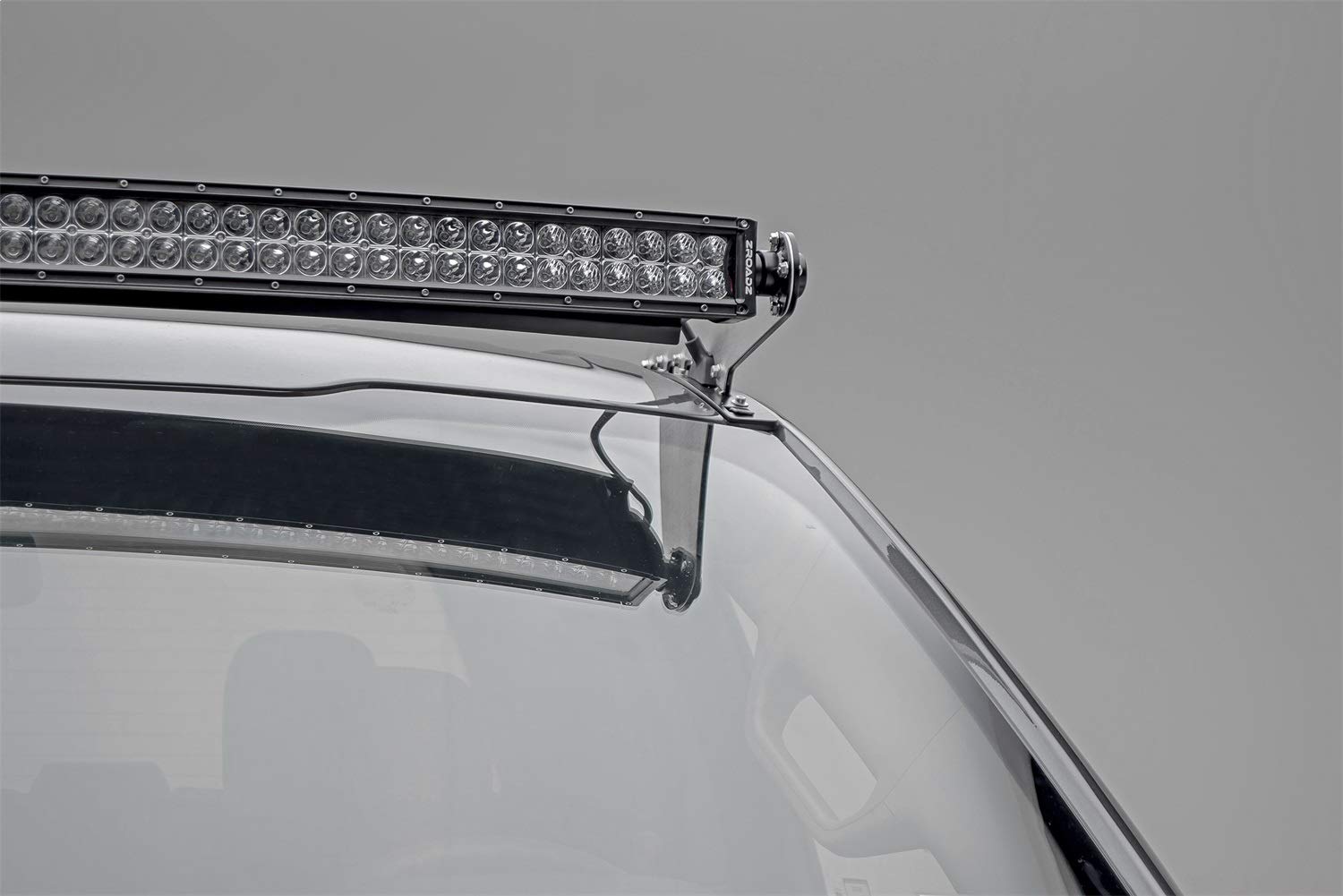 ZROADZ Front Roof LED Bracket Compatible with Ford (2017-2022) to mount (1) 52 Inch Curved LED Light Bar - PN #Z335471, Black