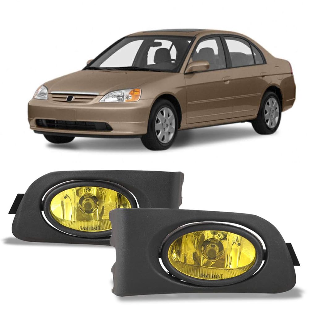 OEM Series Winjet for [2001-2003 Honda Civic] Driving Fog Lights + Switch + Wiring Kit