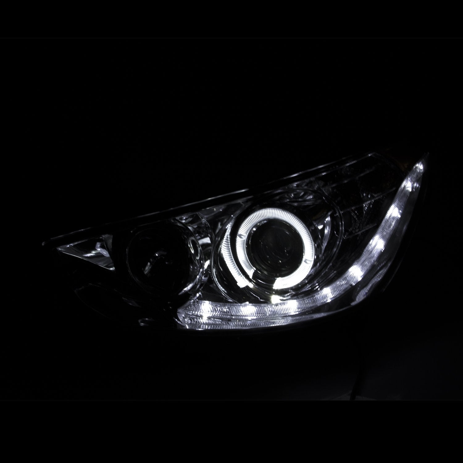 Chrome/Clear/Amber Halogen Projector Headlight AnzoUSA for Hyundai Accent