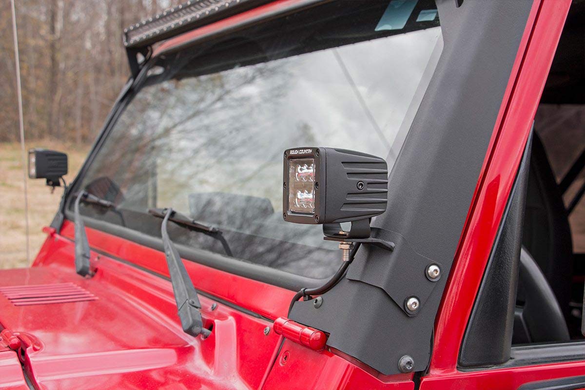 Lower A-Pillar Light Mounts Rough Country for 1997-2006 Jeep Wrangler TJ - 70046