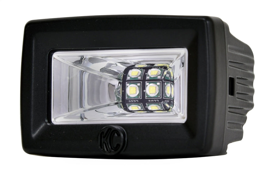 C2 LED Backup Flood System KC HiLiTES 1519 20W Single 200 Lumens 2700 Candela 104m Beam Distance 6000K LED Color 1.6 Amps Draw