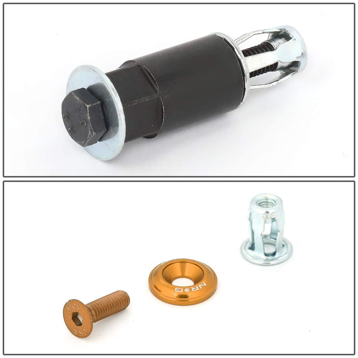 Fender Washer Kit NRG Innovations, 10-Piece Rose Gold Bolts and Washers Set, M6 x 1 Thread, for Plastic Trim & Universal Rivets, NRG-FW-150RG