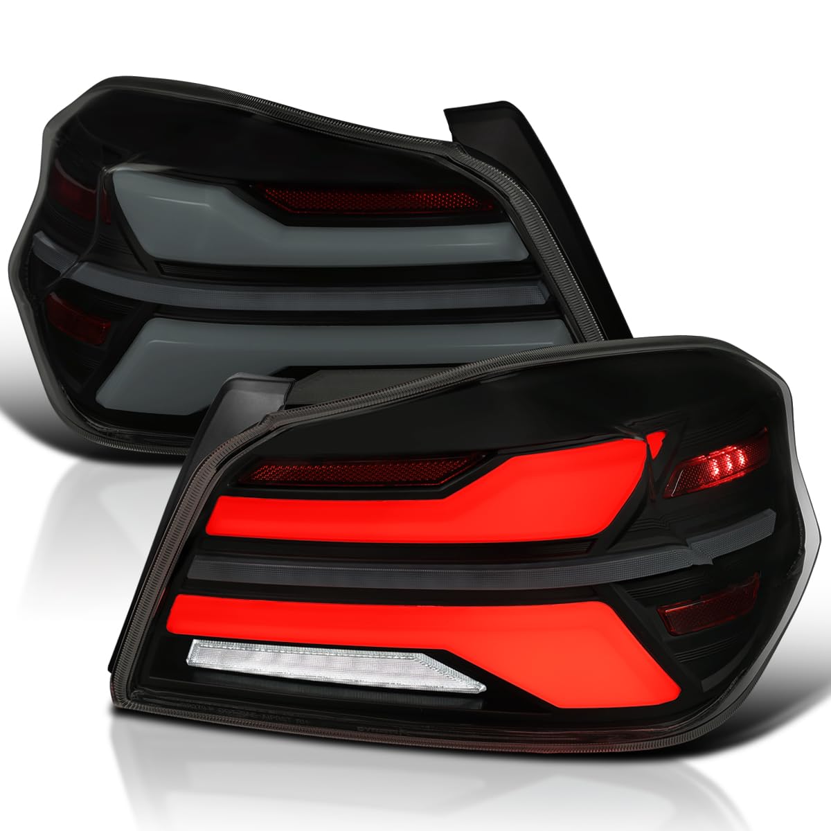 Full LED Black Smoke Tail Lights w/Sequential Signal, SPEC-D TUNING Startup Animation Compatible with 2015-2021 Subaru WRX and WRX STI