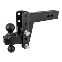 2.5" BulletProof Hitches Adjustable Extreme Duty Trailer Hitch (36,000 lb. Rating) - 4" Drop/Rise with 2" and 2 5/16" Dual Ball - Powder Coat, Solid Steel, Corrosion-Resistant