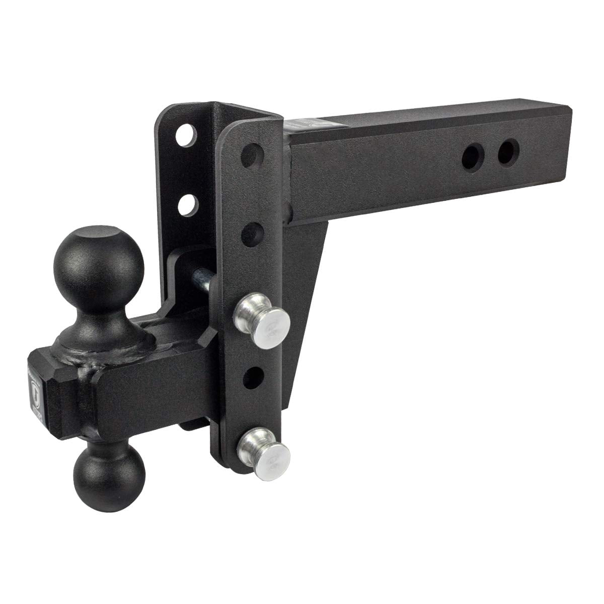2.5" BulletProof Hitches Adjustable Extreme Duty Trailer Hitch (36,000 lb. Rating) - 4" Drop/Rise with 2" and 2 5/16" Dual Ball - Powder Coat, Solid Steel, Corrosion-Resistant