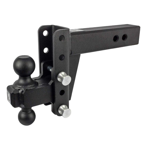 2.5" BulletProof Hitches Adjustable Extreme Duty Trailer Hitch (36,000 lb. Rating) - 4" Drop/Rise with 2" and 2 5/16" Dual Ball - Powder Coat, Solid Steel, Corrosion-Resistant