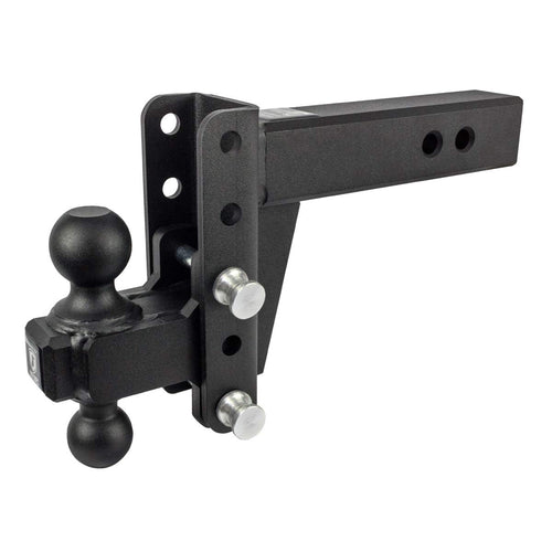 2.5" BulletProof Hitches Adjustable Extreme Duty Trailer Hitch (36,000 lb. Rating) - 4" Drop/Rise with 2" and 2 5/16" Dual Ball - Powder Coat, Solid Steel, Corrosion-Resistant