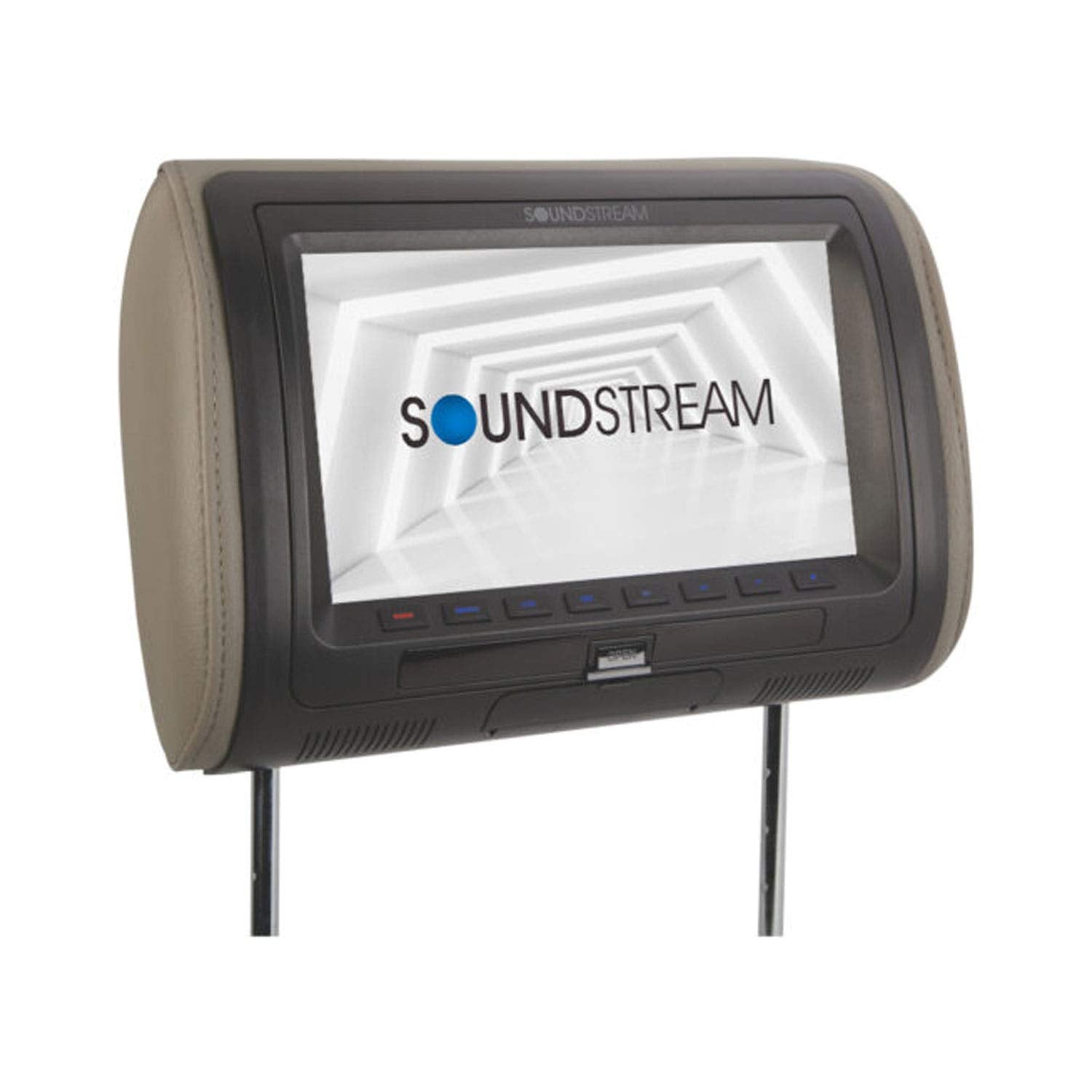 VHD-90CC Soundstream Universal Headrest with 9″ LCD/DVD/3 Color Covers