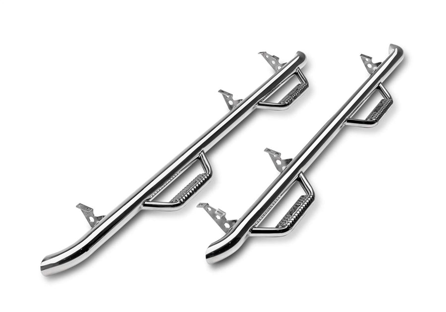 N-FAB Polished Stainless Steel J0764-SS Nerf Steps; Wheel 2 Wheel Jeep Wrangler JK 4 Door all 07-18