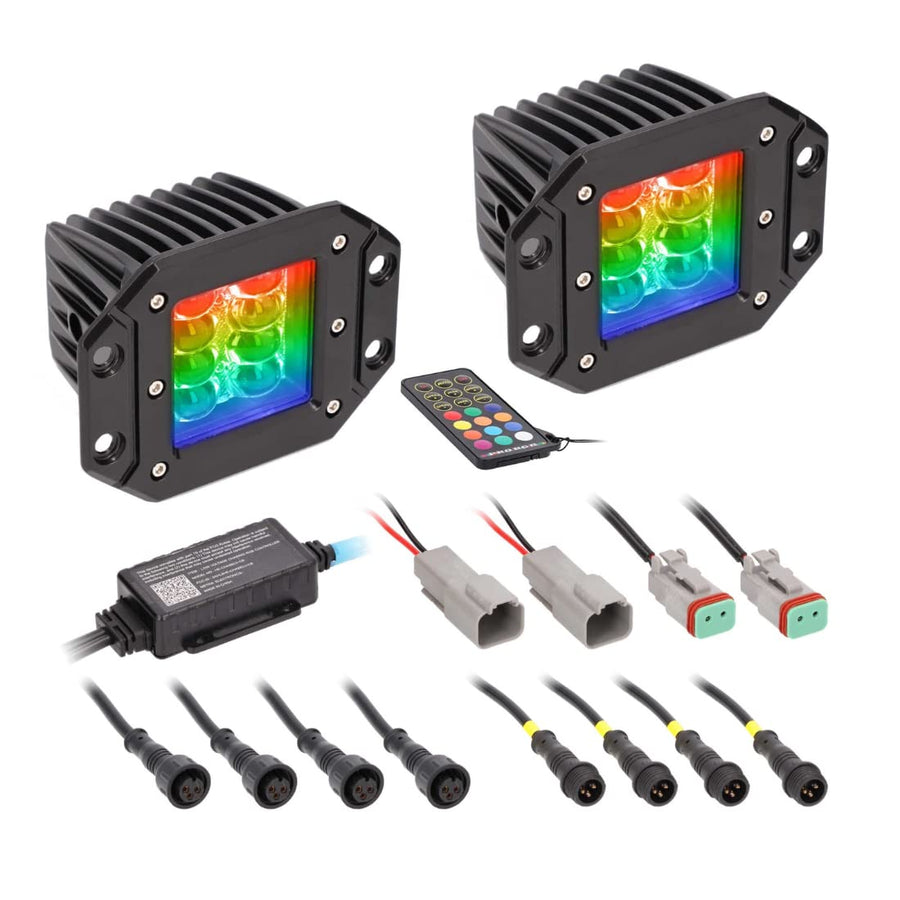 3” Flush Mount Metra Brands Chasing Cube Light Set