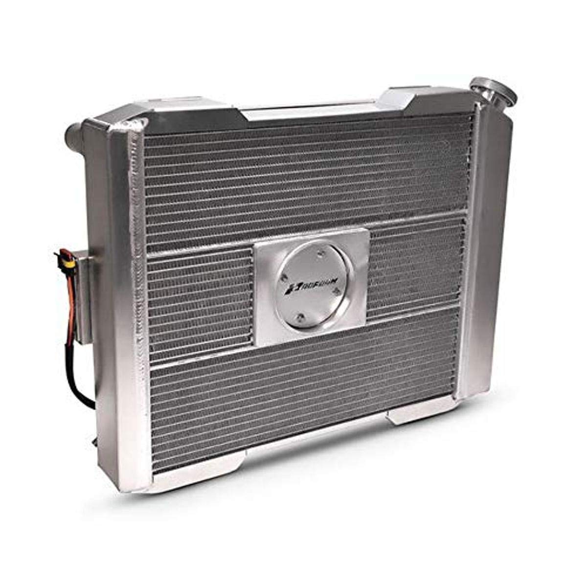 Slim-Fit PFM Radiator, Universal Series, 23-13/32 in W x 18-1/2 in H x 4 in D, Single Pass, Passenger Side Inlet, Driver Side Outlet, Aluminum, Natural, Manual Transmission, Each