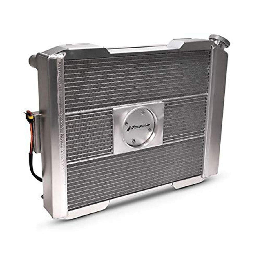 Slim-Fit PFM Radiator, Universal Series, 23-13/32 in W x 18-1/2 in H x 4 in D, Single Pass, Passenger Side Inlet, Driver Side Outlet, Aluminum, Natural, Manual Transmission, Each