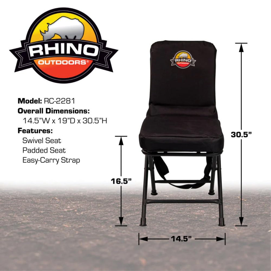 Outdoors Rhino Blinds RC-2281 Padded Swivel Hunting Chair, Black