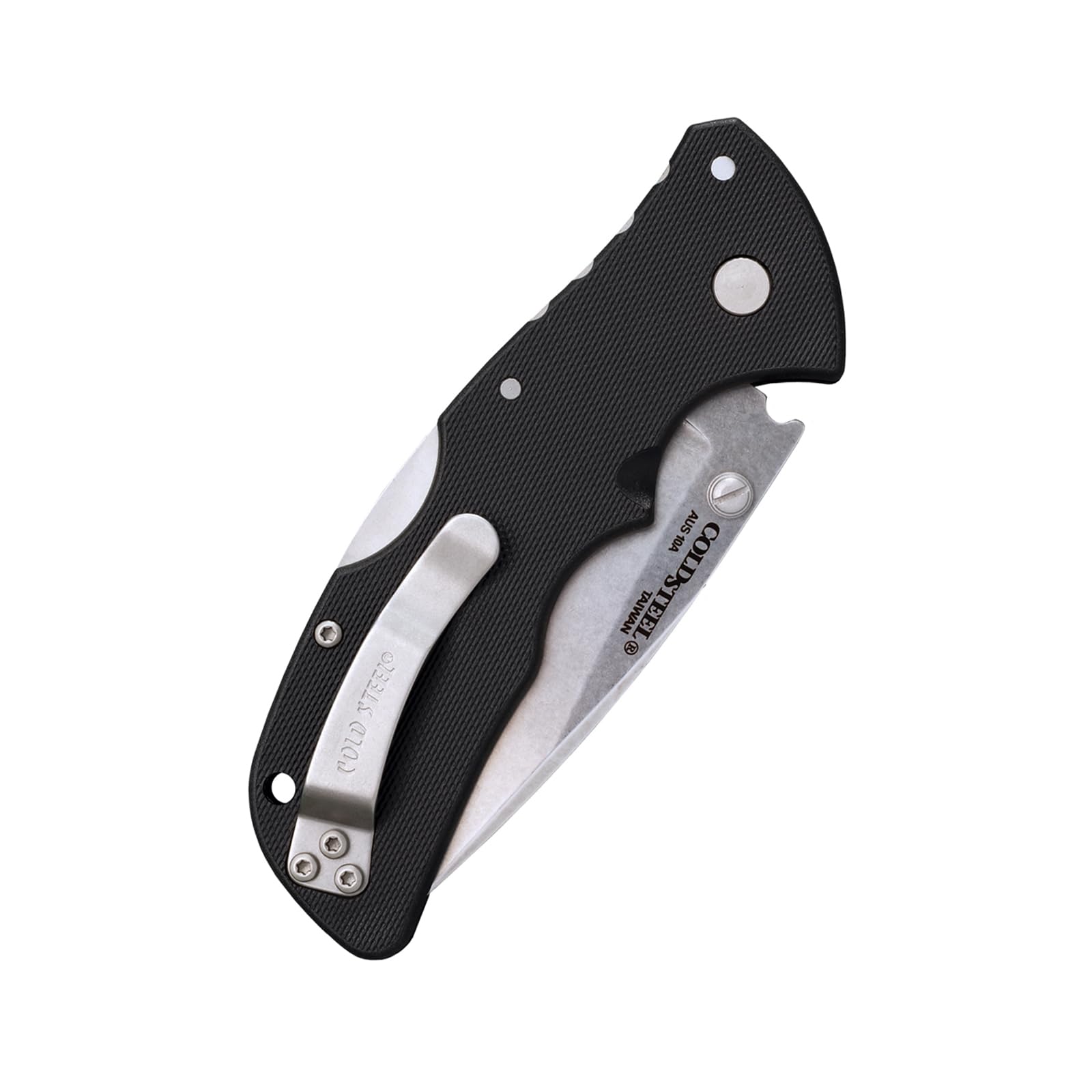 Mini Recon 1 COLD STEEL 3" AUS10A Spear Point Blade 4" GFN Handle Folding Knife w/Tri-Ad Lock, Ambidextrous Pocket/Belt Clip