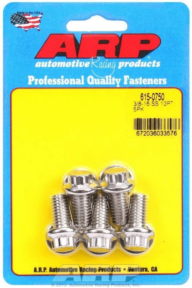 615-0750 Autoracing Products S/S Bolt Kit - 12pt. (5) 3/8-16 x 0.750