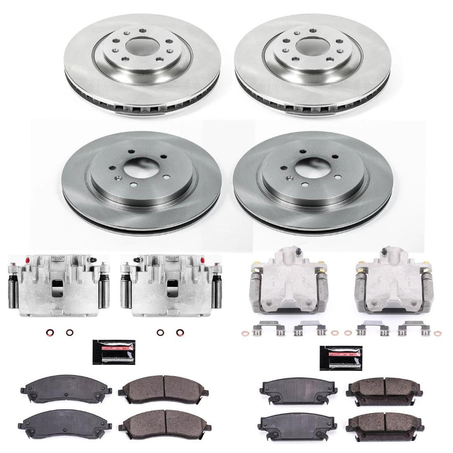 Power Stop KCOE2875 Stock Replacement Front & Rear Brake Kit with OE Calipers For Cadillac CTS 2006-2007, Cadillac STS 2005-2008 [Model Specific]