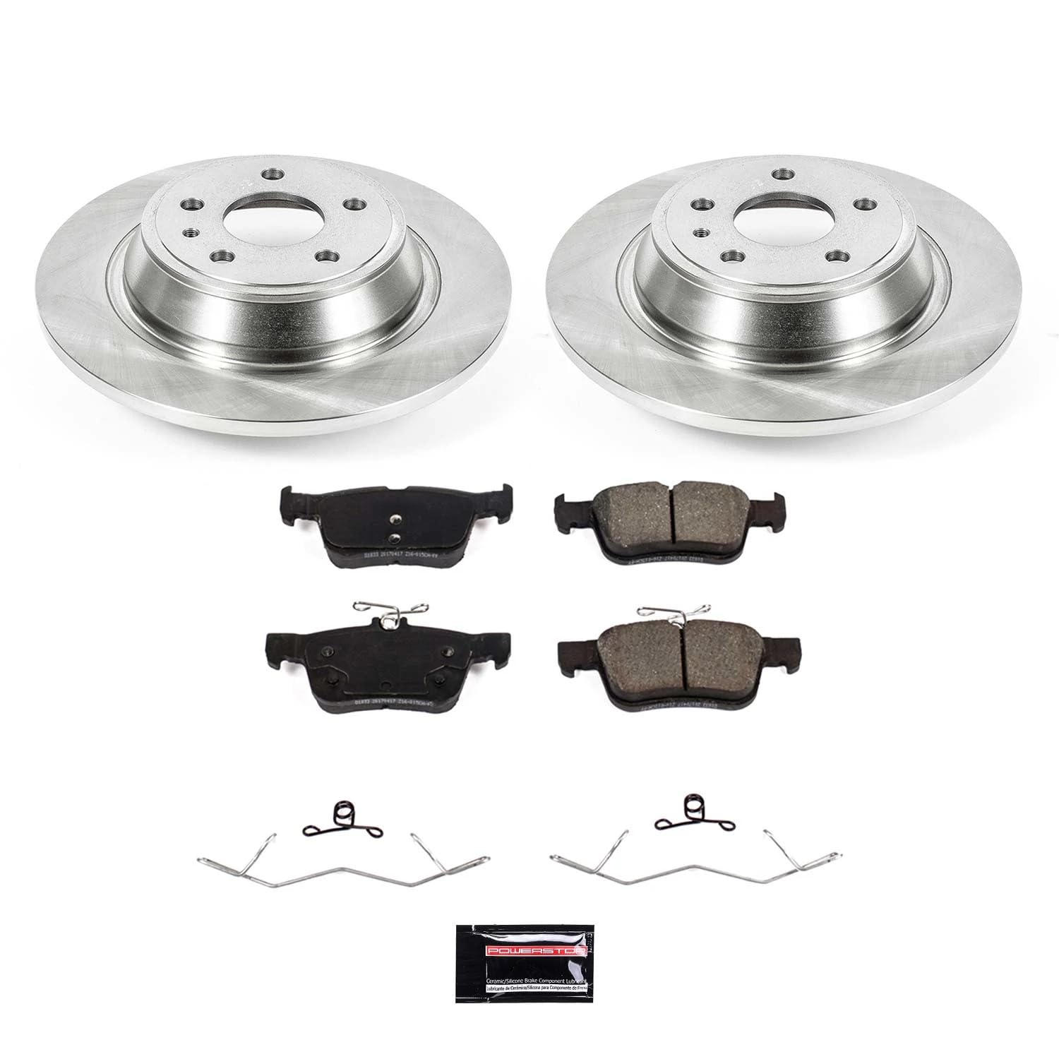 Power Stop KOE8533 Rear Brake Kit-OE Brake Rotors & Ceramic Brake Pads For Ford Fusion 2017-2020 [Model Specific]