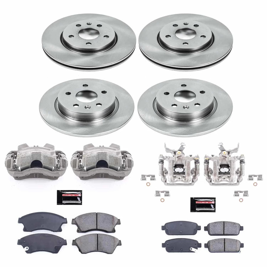 Power Stop KCOE5551A Front and Rear Replacement Brake Caliper Kit- Brake Rotor, Brake Pads & Calipers For Chevrolet Sonic 2013-2016 [Model Specific]