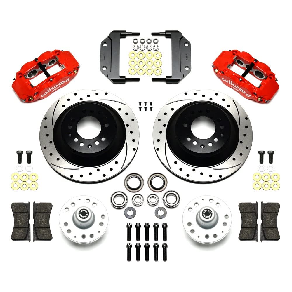140-12272-DR WILWOOD FNSL6R Front Hub & 1PC Rtr Kit,12.88",Dril -Red Magnum Force Drop Spindle