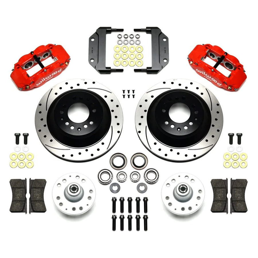 140-12272-DR WILWOOD FNSL6R Front Hub & 1PC Rtr Kit,12.88",Dril -Red Magnum Force Drop Spindle